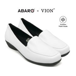White PVC Leather Nurse Formal Shoes Ladies FMA650J4